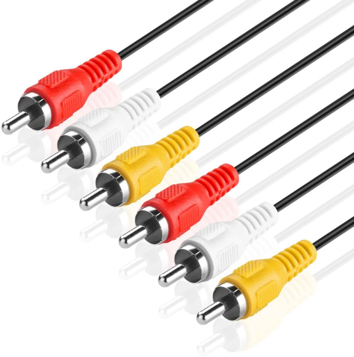 RCA kabel 15 FT - 3RCA AV video + 2RCA audio - dual shielded kwaliteit - perfecte geluidsweergave - SnelShoppen