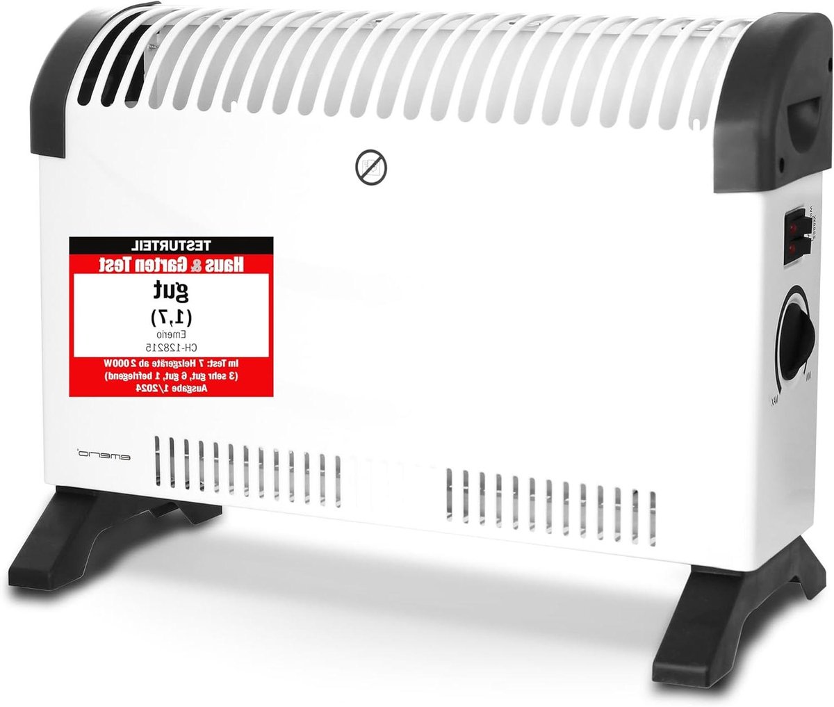 Convectorverwarming Elektrisch - Bijverwarming Kamer - Ruimte Verwarmen - Instelbare Vermogensniveaus - 30 m² - Wit