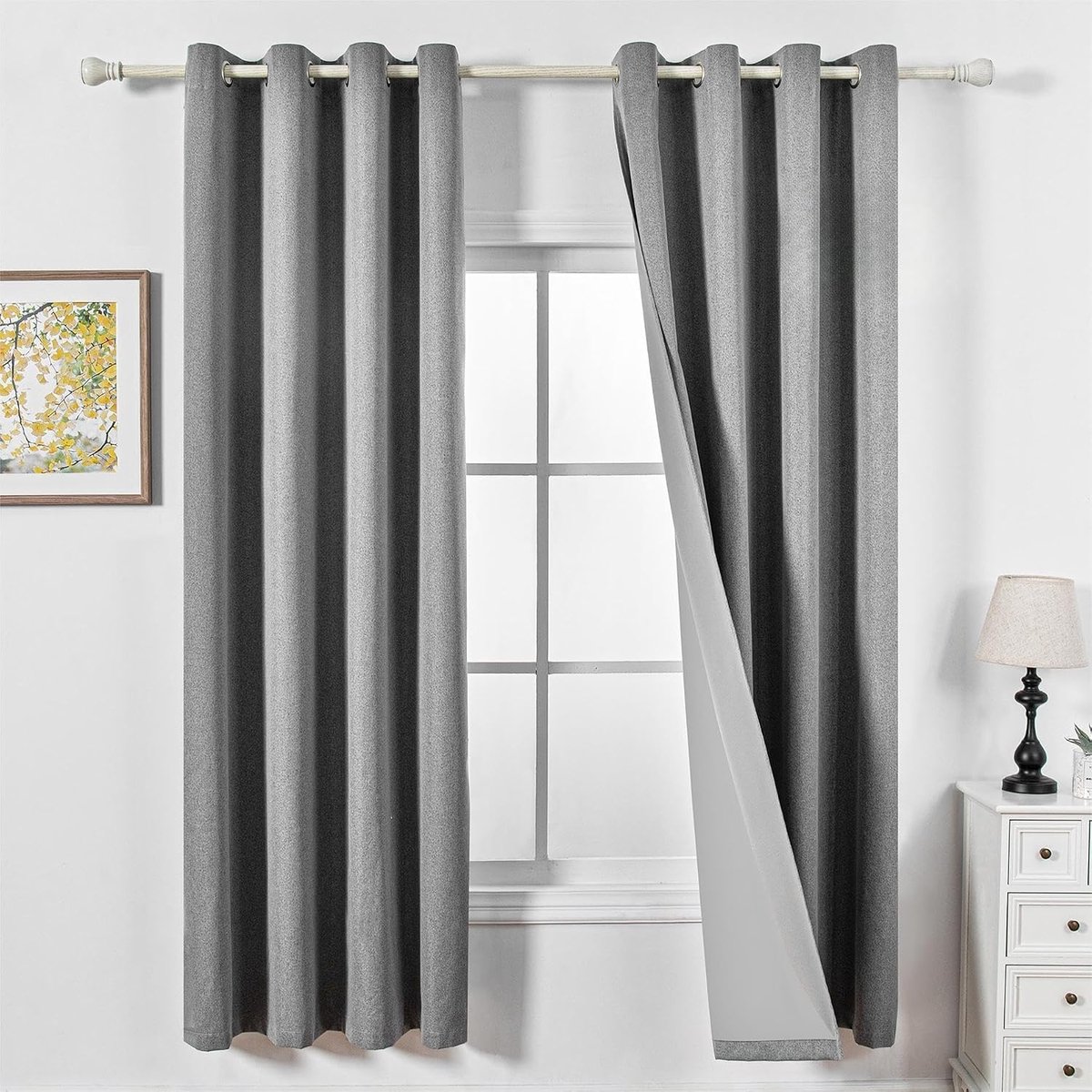 Zwarte verduisteringsgordijnen 200 x 140 cm - Opaque thermisch - Set van 2 - Ideaal voor slaapkamer - SnelShoppen