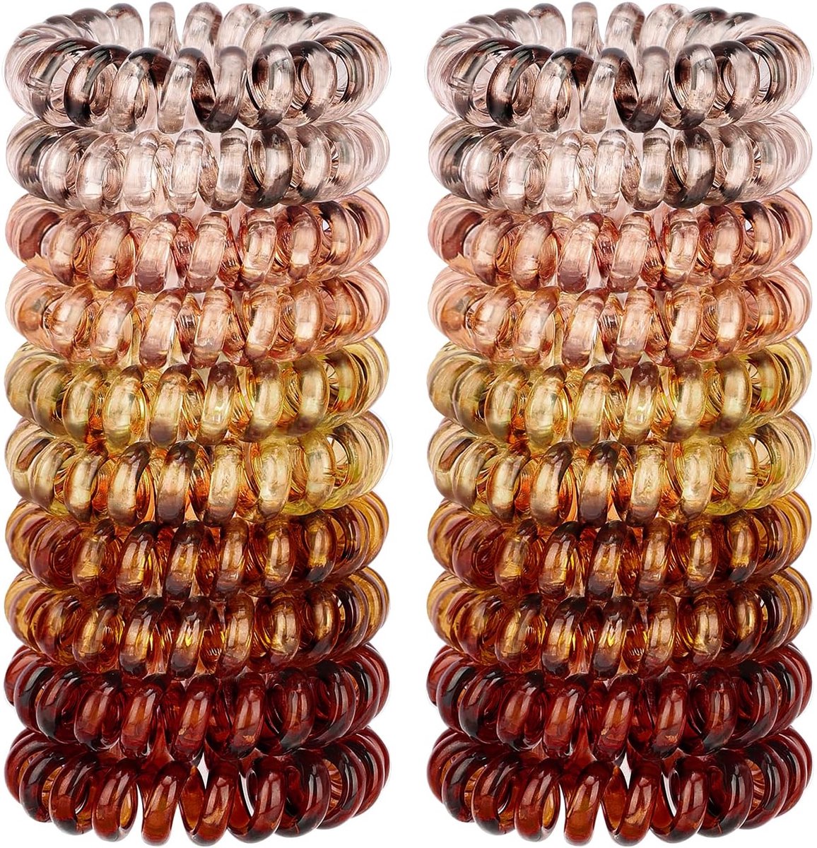 Thijox - 20 Stuks Spiraal Haarelastiekjes - Traceless Telefoonsnoer - Geen Vouw - Haar Accessoire voor Meisjes en Vrouwen - Plastic Spoel Paardenstaar