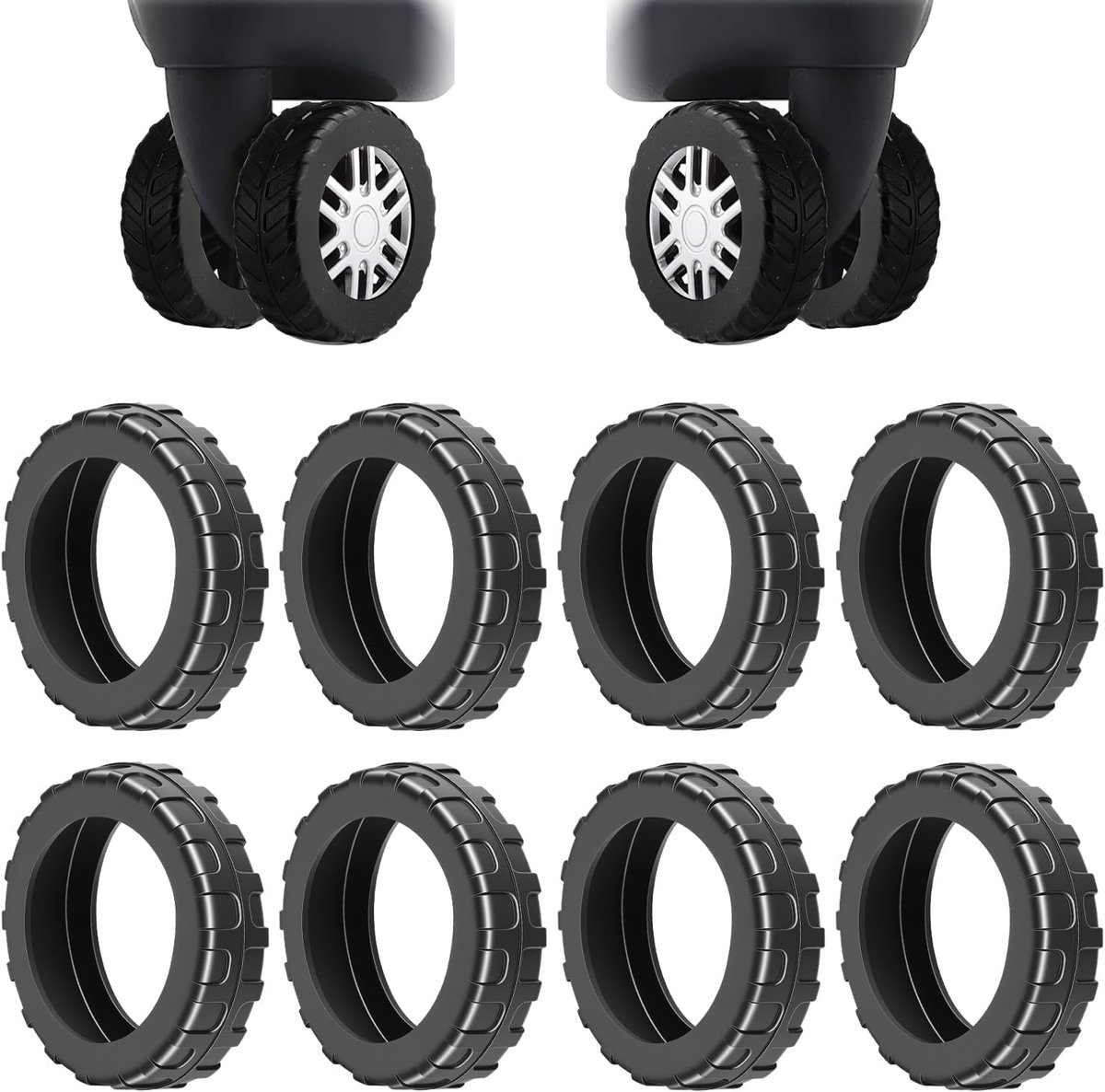 Luggage Wheel Beschermcovers 8-delig - Silicone - Bescherming voor Koffers - Voorkom Slijtage en Schade - SnelShoppen