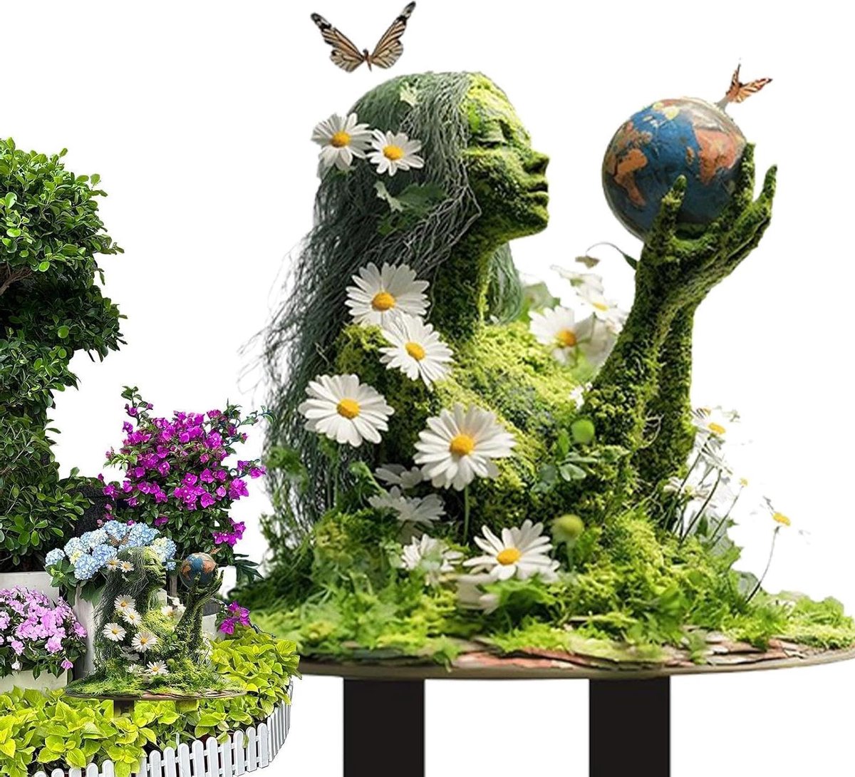Tuin Decoratie - Bloempot Beeldje - Buiten Verfraaien - Realistisch Ontwerp - Verwijzen naar Afbeelding - Meerdere Kleuren