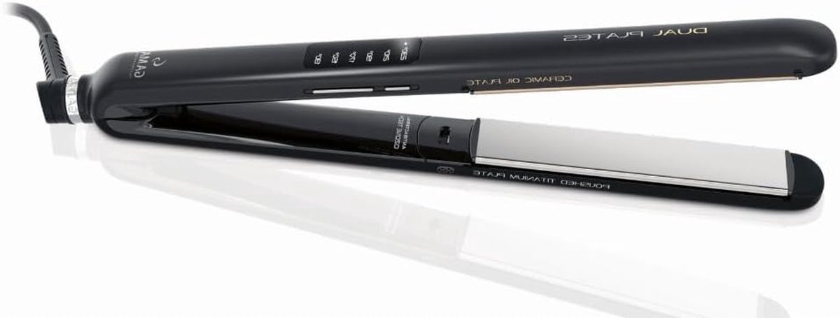 Haarstrijkijzer - Stijltang Led - Haar Stylen - Dubbele Platen - 40 x 30 x 10 cm - Zwart