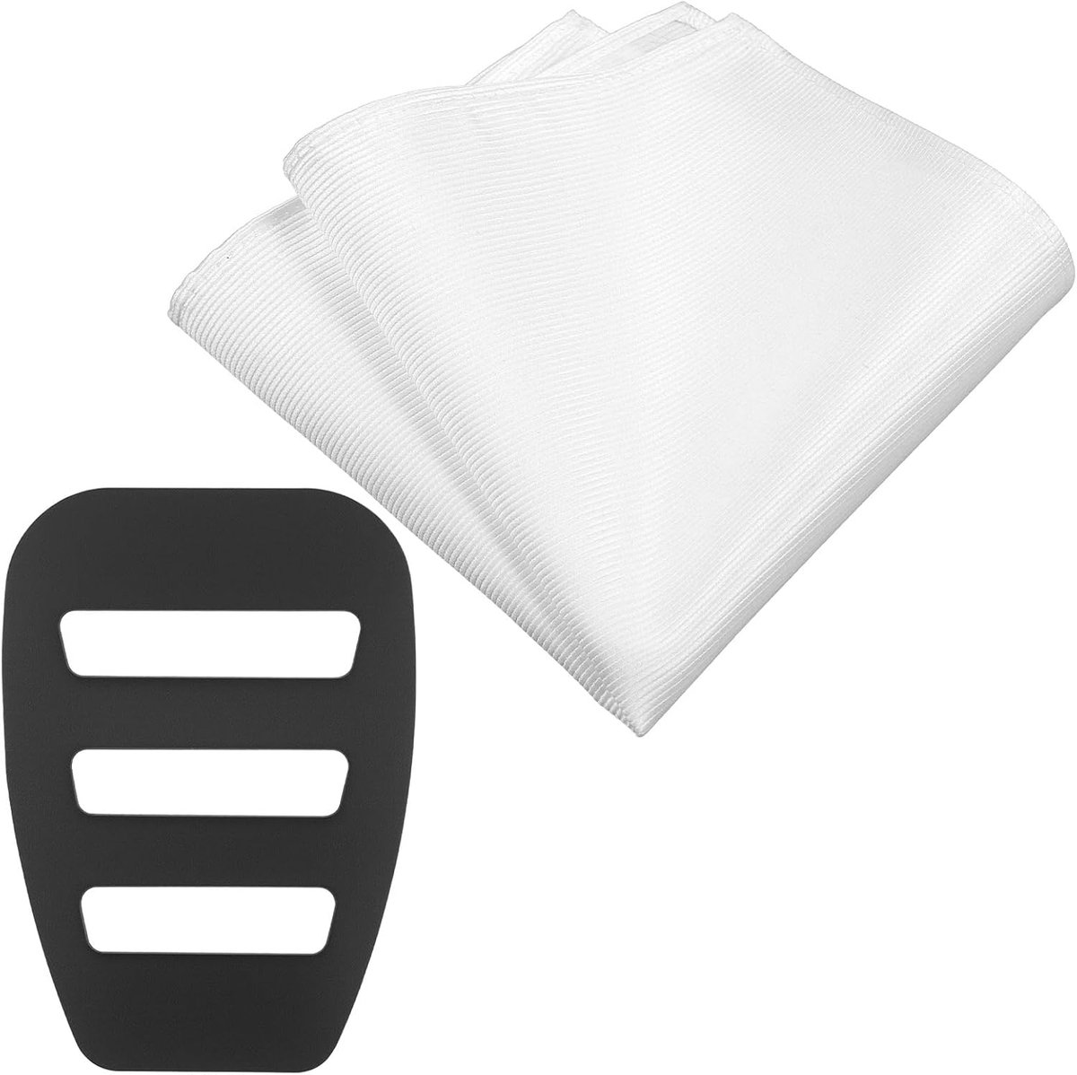 Herenzakdoeken 30cm - Wit Polyester - Inclusief houder - Perfect voor trouwpakken - SnelShoppen