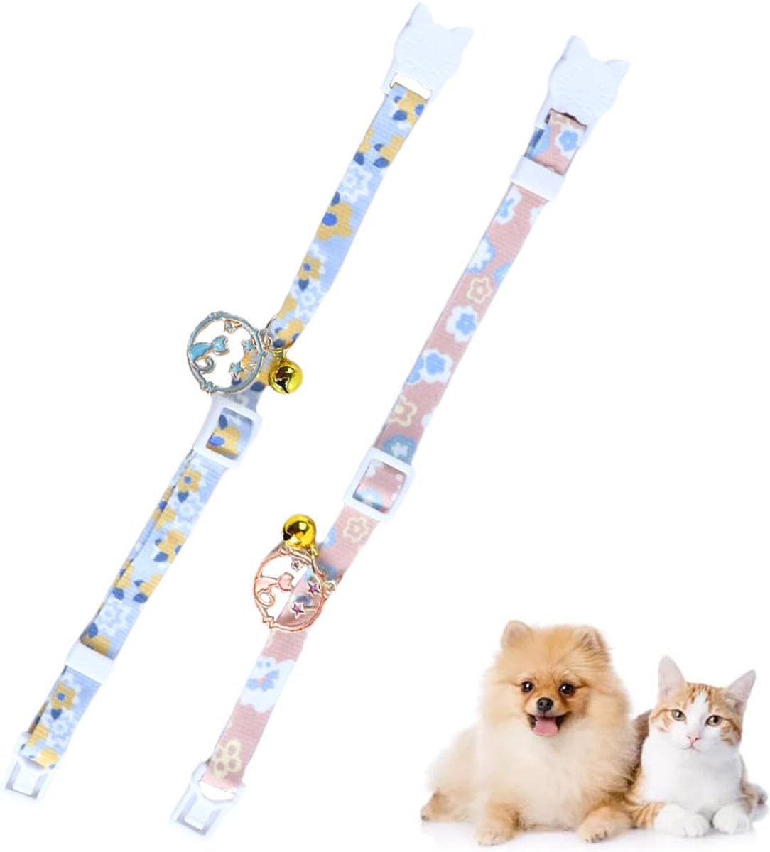 Kat halsband met bel - 2 stuks - anti-strangulatie - verstelbaar voor veiligheid - SnelShoppen