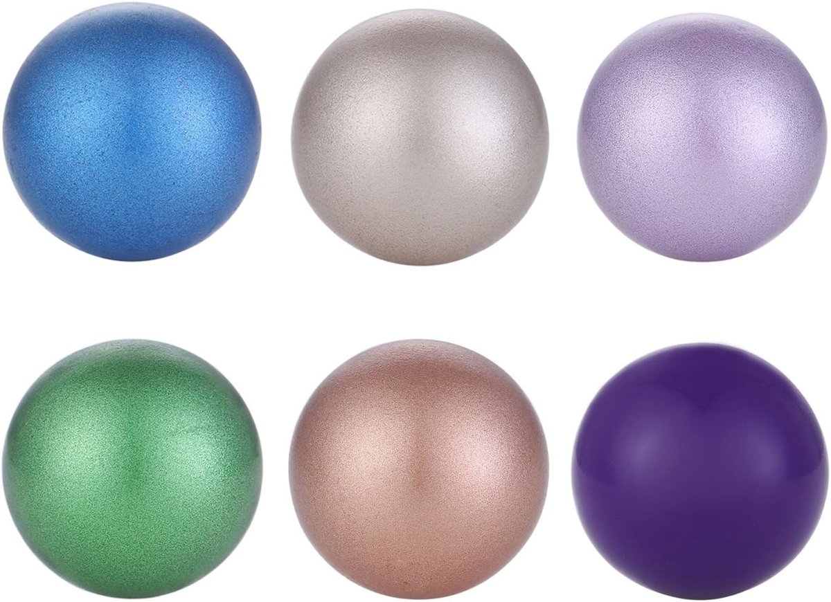 Geluidballen set Ø 16 mm - 6 ballen in goud, brons, lila, groen, blauw en paars - ideaal voor ontspanning en meditatie