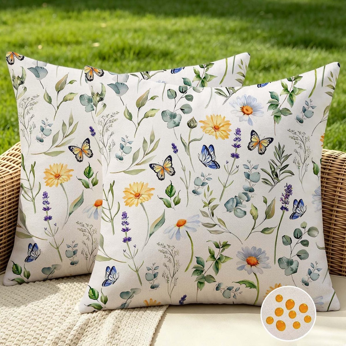 Kussensloop 40x40cm - Voorjaarsbloemen - Waterafstotend - Perfect voor buitengebruik - SnelShoppen