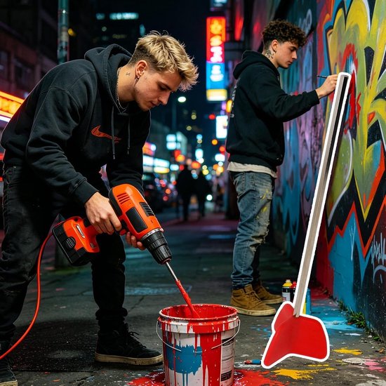 Boormixer - Verfmixer - Gelijkmatig Mengen - Bubbelvrije Resultaten - 27 cm - Uniek — afbeelding 4