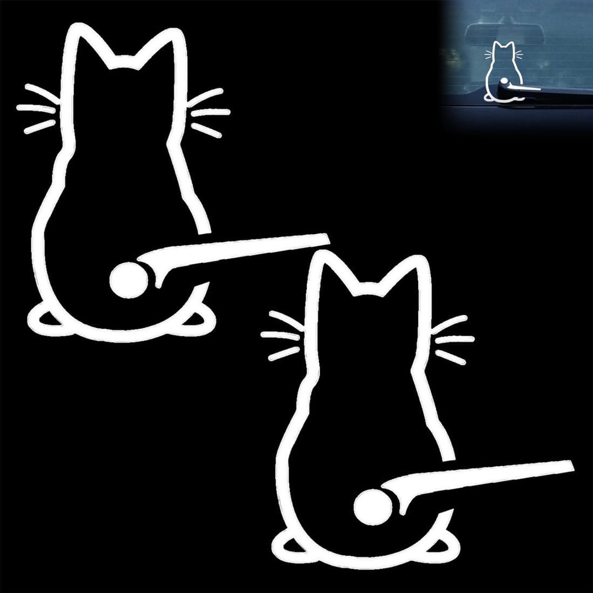 Autostickers gestileerde kat - duurzame kwaliteit - trendy ontwerp - unieke uitstraling - SnelShoppen