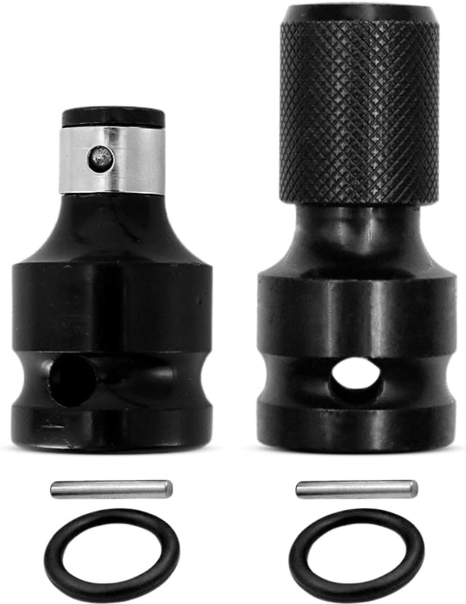 slagmoerbitadapters 1/2 naar 1/4 inch - 2 stuks - koolstofstaal - veilige grip voor veelzijdig gebruik - SnelShoppen