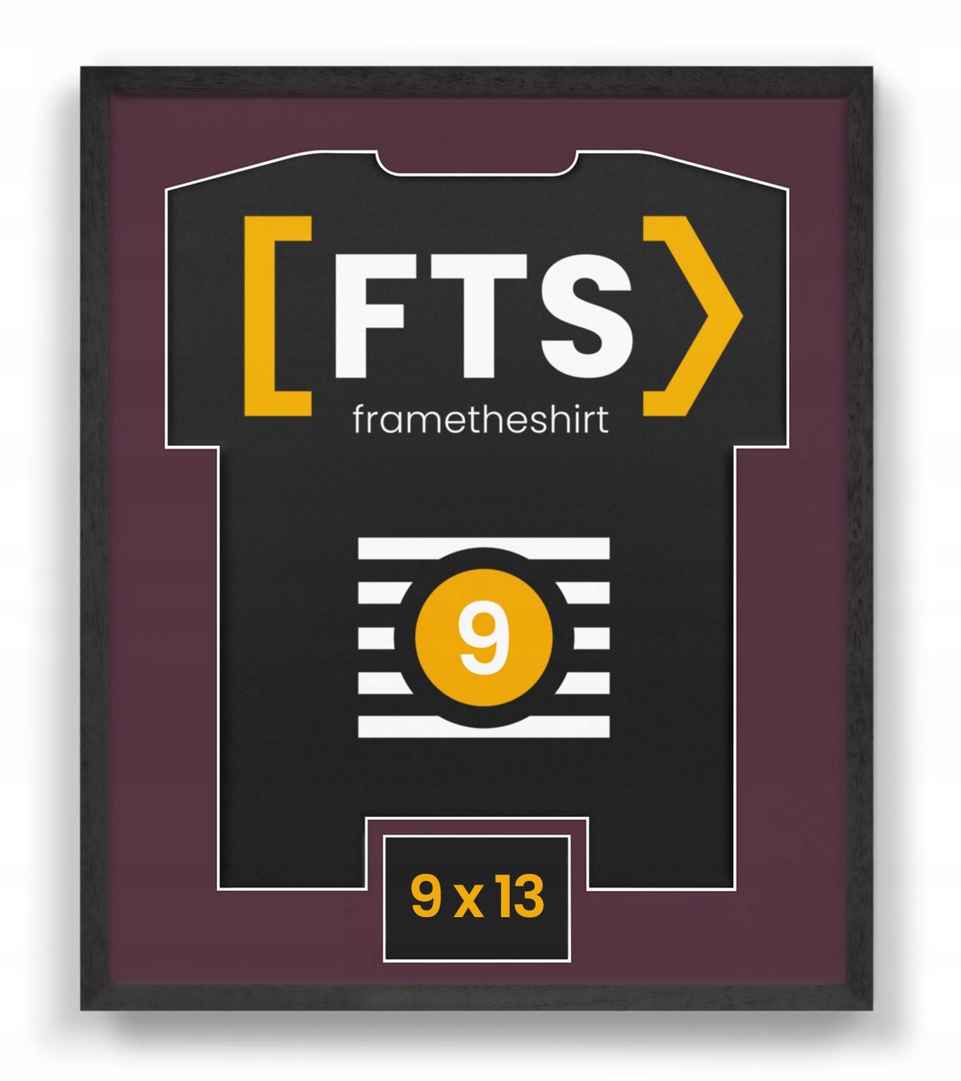 Merkloze sportshirt display lijst met handtekeningruimte