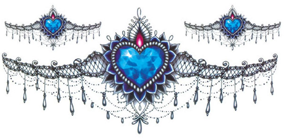 Tijdelijke tattoo Royal Blue Gem 3 dagen