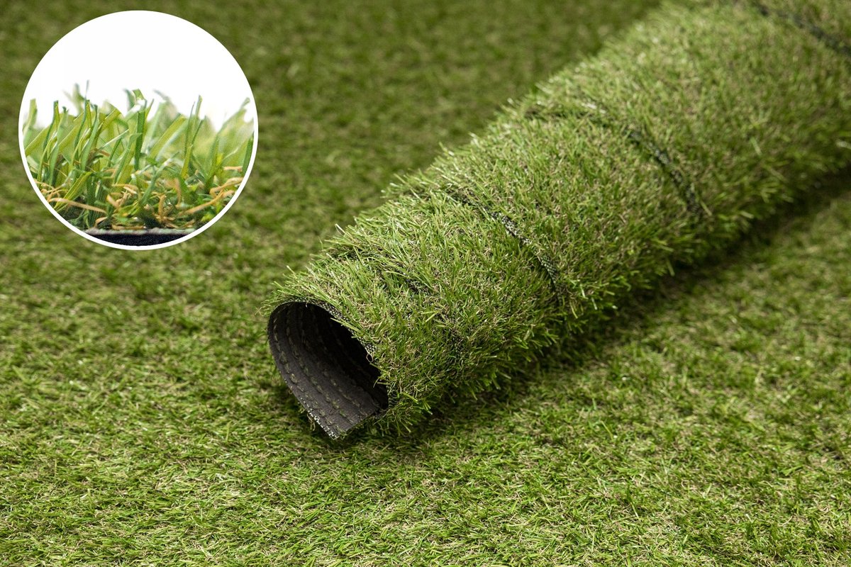 Kunstgras Aimsley 21mm Groen 300x500cm voor Balkon, Terras, Zwembad
