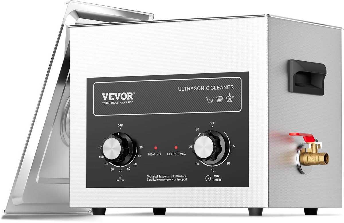 Ultrasone reiniger 10 l - digitale geluidscavitatiemachine - met timer - voor horloges en brillen - ShopVlot