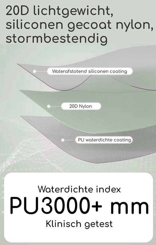 Naturehike Cloud Up 2 PRO - 100% PFAS-vrij - 2 persoons tent - Lichtgewicht tent - Incl. grondzeil - 20D 3000MM - Forest Green van Naturehike — afbeelding 4