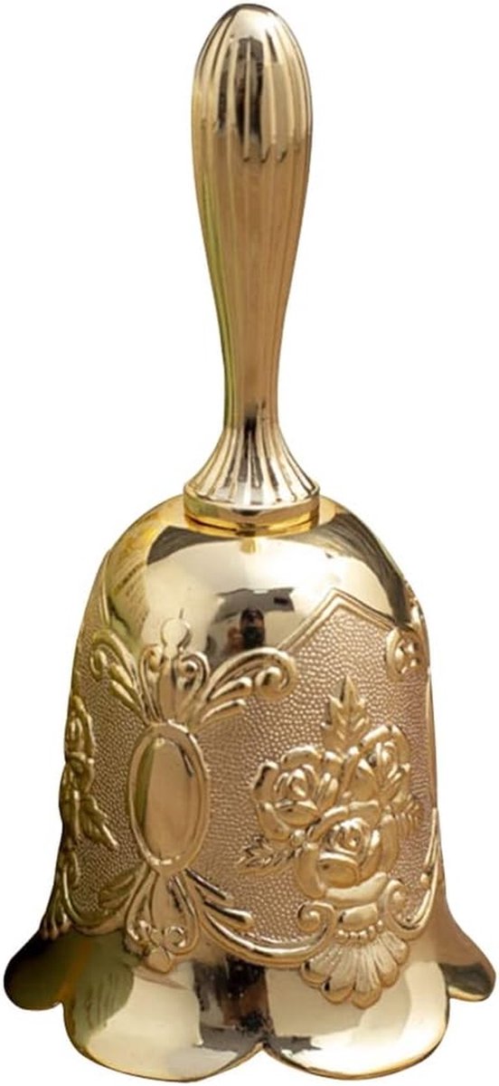 Tafelbel Roosvorm - Dienstbel Oproepbel - Aankondigingen Doen - Gegraveerd Rozenpatroon - 11.3 cm - Rosé