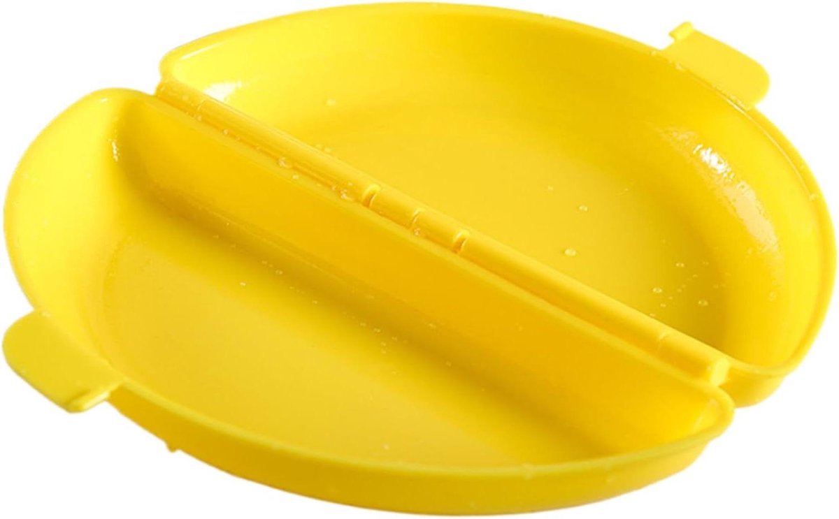 Magnetron Eierkoker - Omeletvorm Siliconen - Snel Ontbijt Maken - Halfronde Vorm - 21 x 12 cm - Geel
