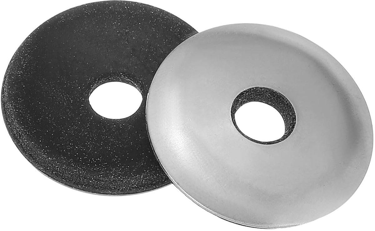 Neopreen afdichtringen, 6,3 x 25 x 2,5 mm, afdichtringen met EPDM 304, roestvrijstalen afdichting met rubberen achterkant voor zilveren schroeven, verpakking van 50 stuks