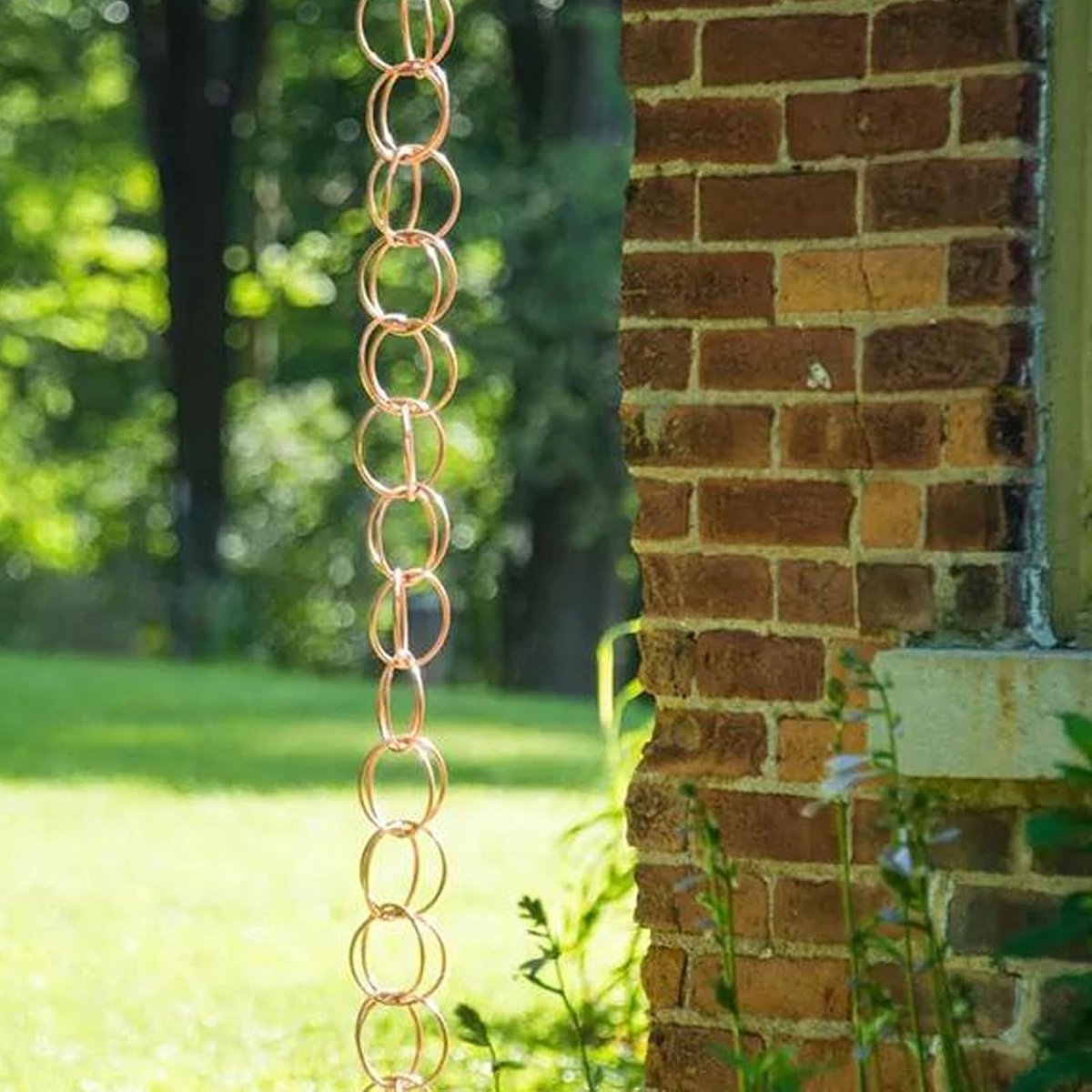 Regenketting met Haak, Elegante Stabiele Cirkel Windgong Hangende Regenketting voor Thuis Balkon Patio Drainagefunctie