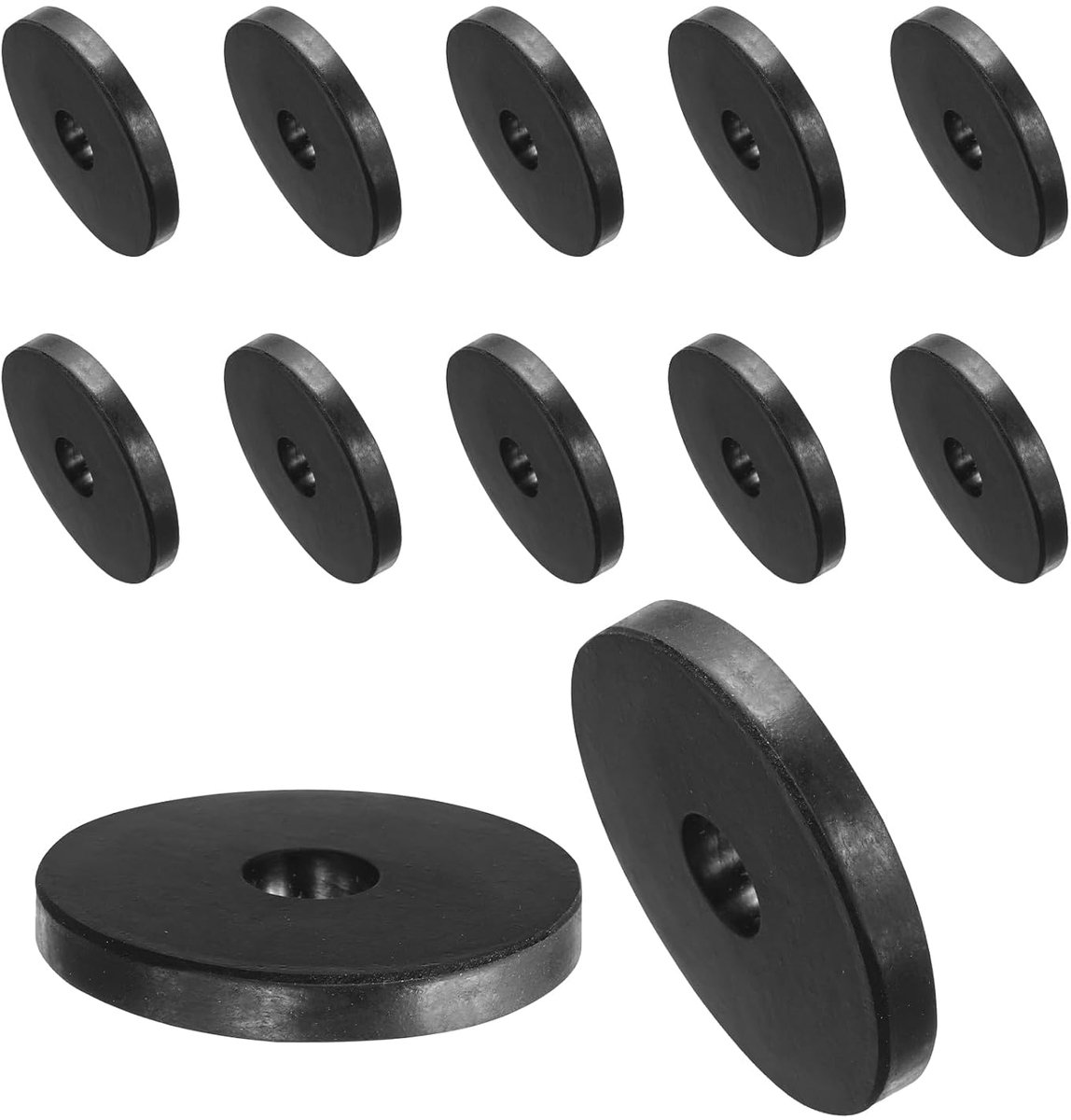 12 stuks rubberen sluitringen Rubber afstandhouders Rubberafstandsringen Zwart 40mm buitendiameter x 12mm binnendiameter x 5mm hoogte Ronde dikke rubberen schijven