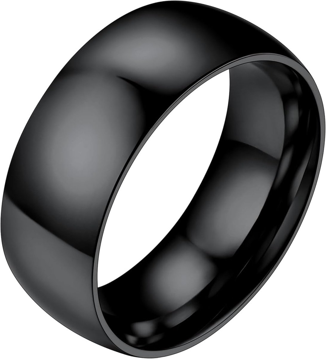 Ring in roestvrij staal/goud geplaatst voor mannen vrouwen, eenvoudige ring alliantie van 2mm/4mm/6mm/8mm - maat 47/49/52/54/57/59/62/64/67/69