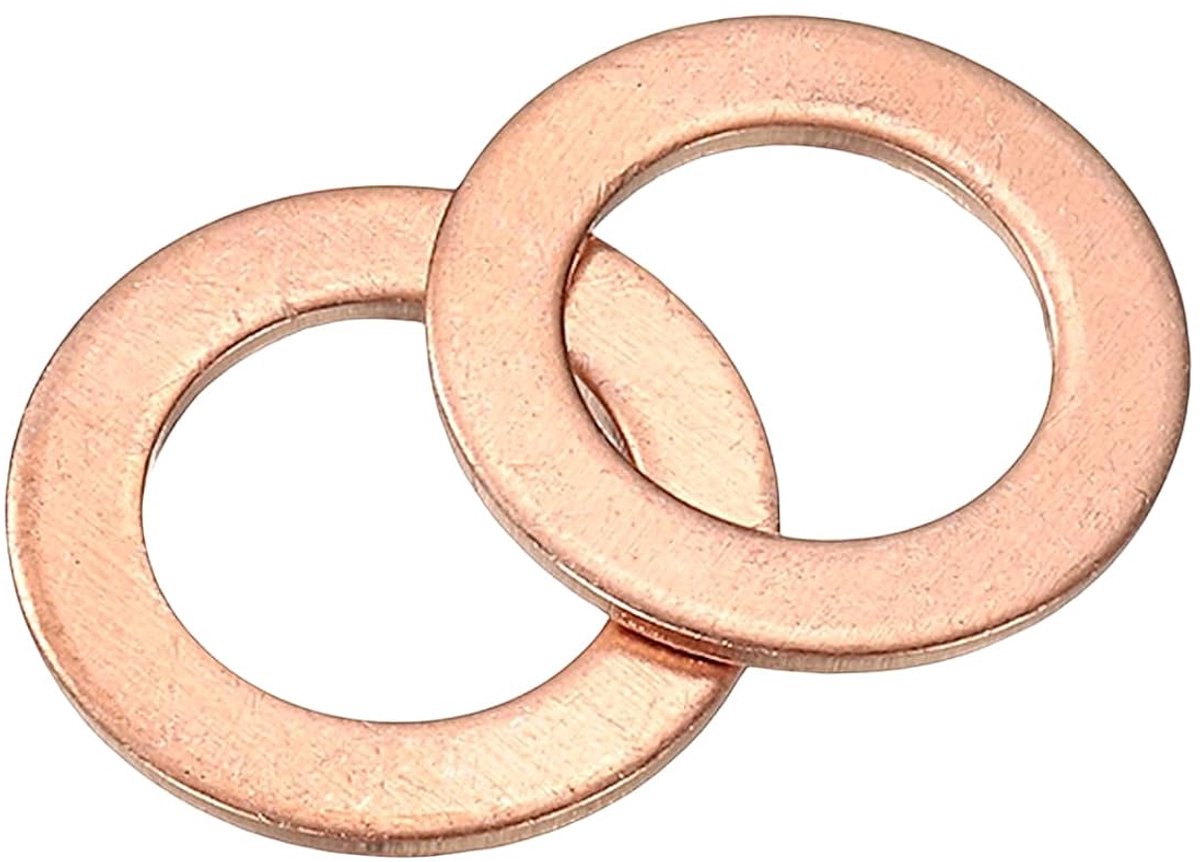 Platte afdichting, 26 stuks koperen ring-platte afdichtingen 16 mm OD 1 mm dik metalen afdichtring voor schroeven, bouten, moeren