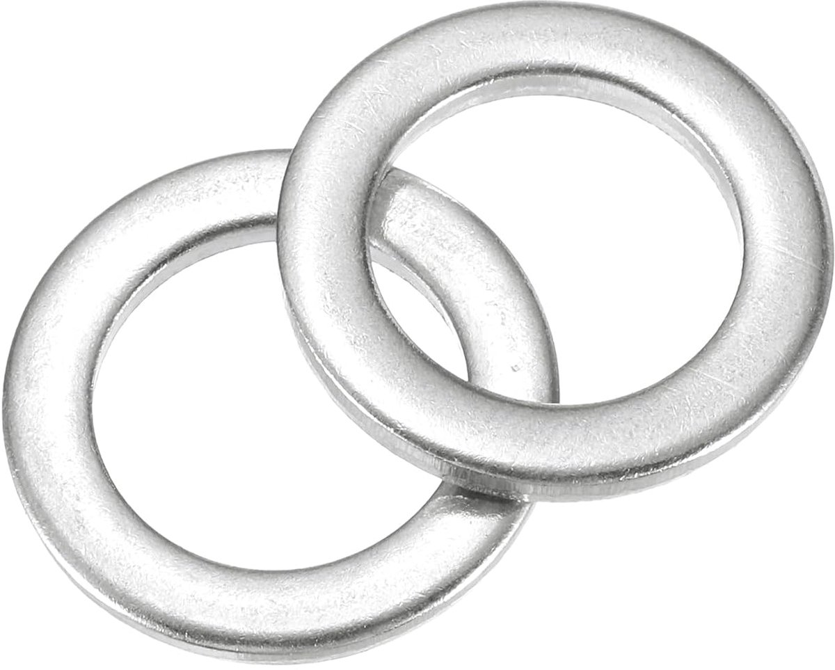 60 stuks ronde sluitringen, M12 x 18 x 2 mm, 304 roestvrij staal, afdichtringen, zilveren sluitringen, O-ring, platte afdichtringen voor schroeven, moeren, schroefdraadstang