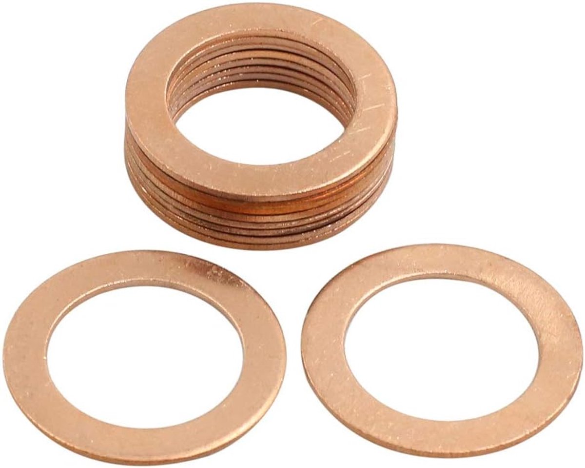 Map 10 stuks 20 mm binnendiameter sluitring koper afdichting platte afdichting