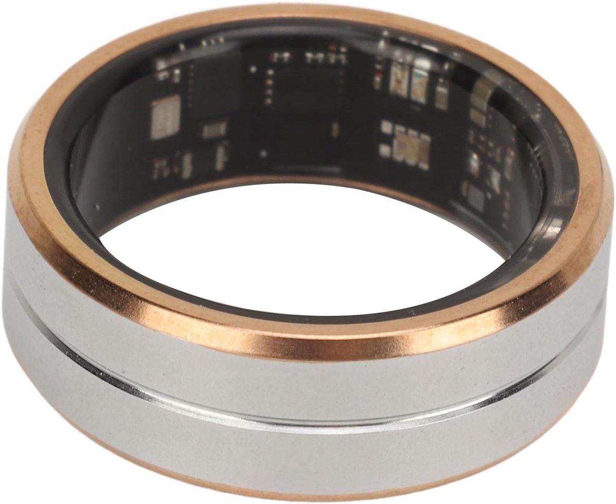 Ring met APP, Smart Ring Fitness Tracker Keramisch Roestvrij Staal Slaapbewaking Camerabediening IP68 Waterdichte Smart Health Ring met APP voor Mannen en Vrouwen