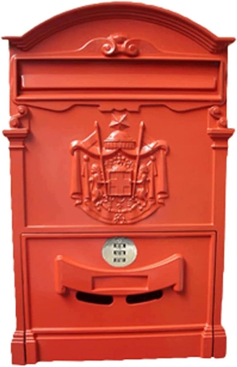 Klassieke brievenbus - Postbus pakketbox - Veilig post ontvangen - Cijferslot met reset - 26 x 9 x 41 cm