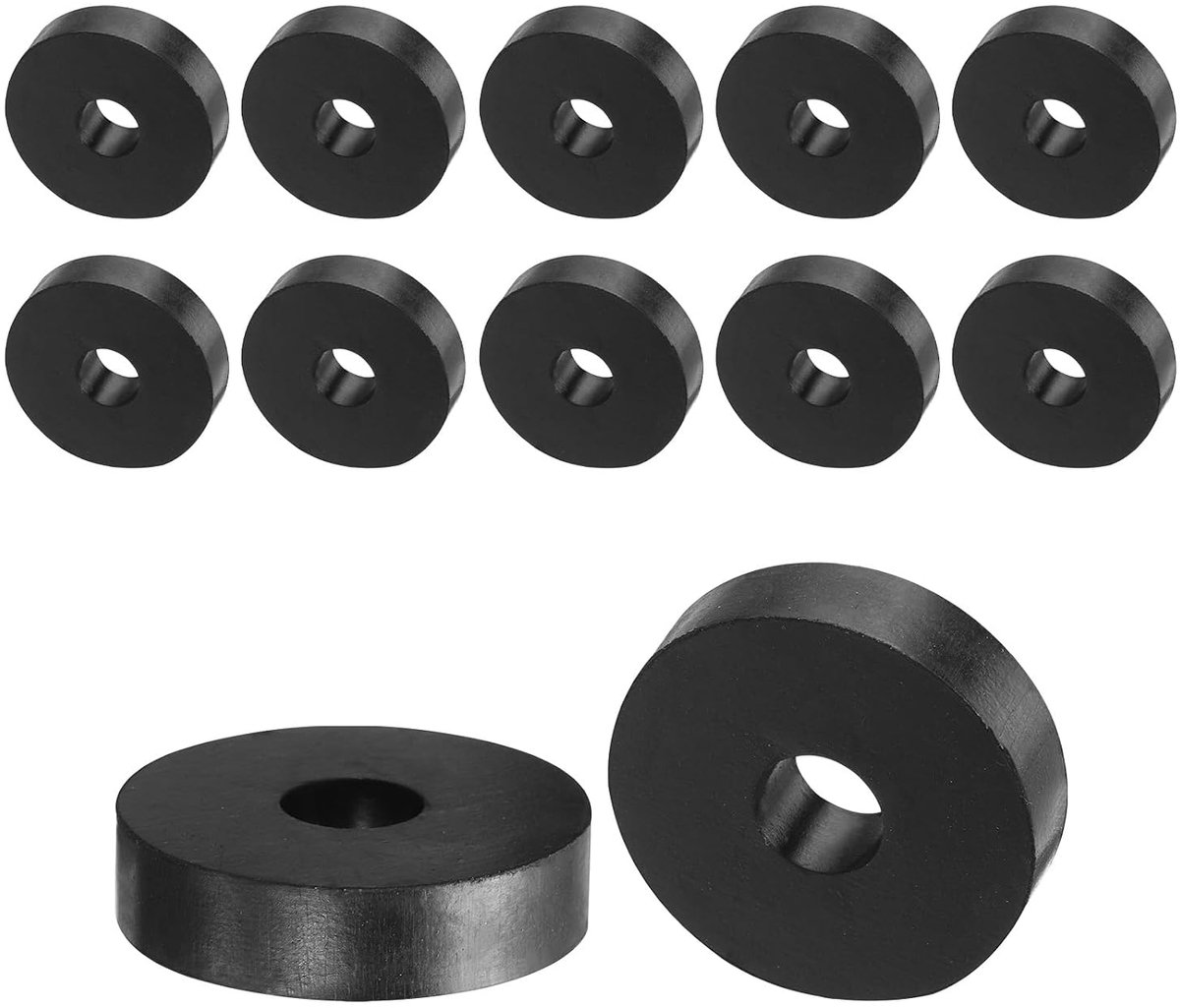 Afstandhouders van rubber, 12 stuks, rubberen sluitringen, anti-vibratie, dikke demper, kussens, reparatie, 40 mm buitendiameter, 12 mm binnendiameter, 10 mm hoogte