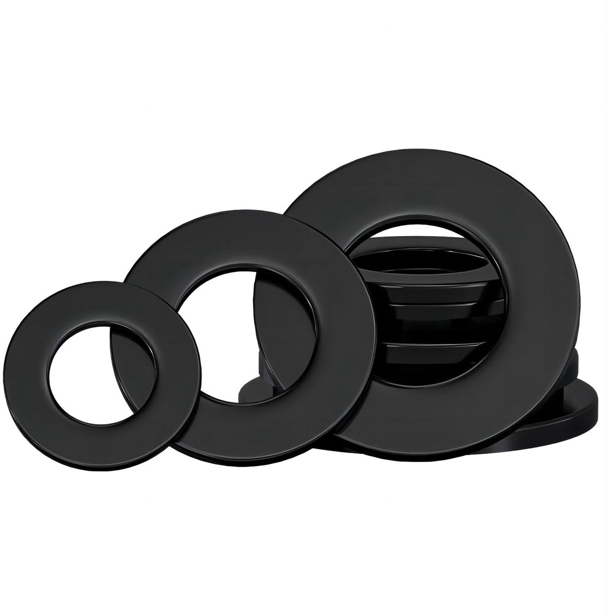 Platte Nylon Sluitringen M8 - Kunststof, 8 mm ID, 16 mm OD, 2 mm Dikte