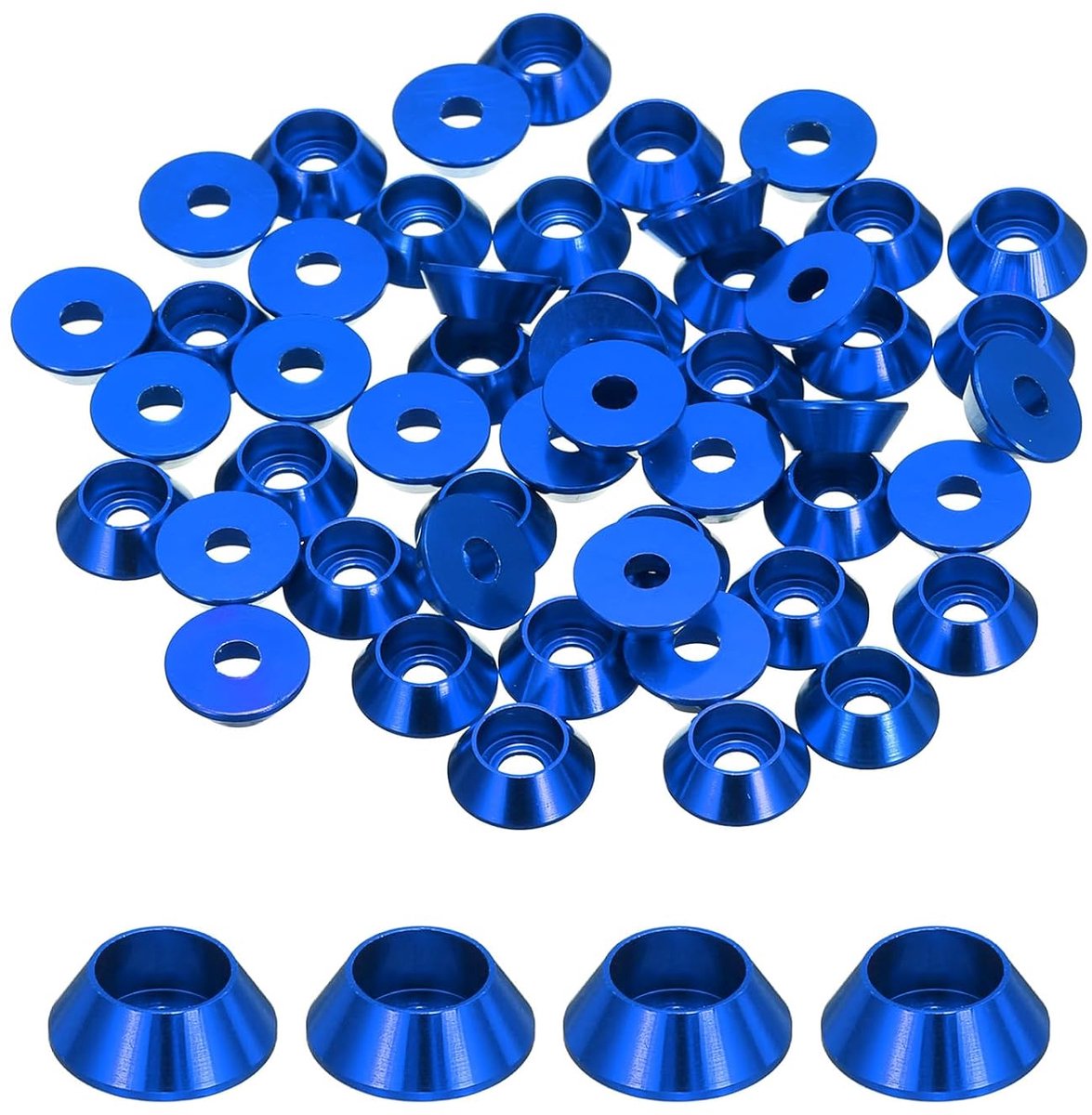 Sluitringen conisch M3, afdichtingen van geanodiseerd aluminium afdichting sluitring kop kop schroef Rc/Fpv/PC/drone/mechanische accessoires modelonderdelen, Pz50 (donkerblauw)