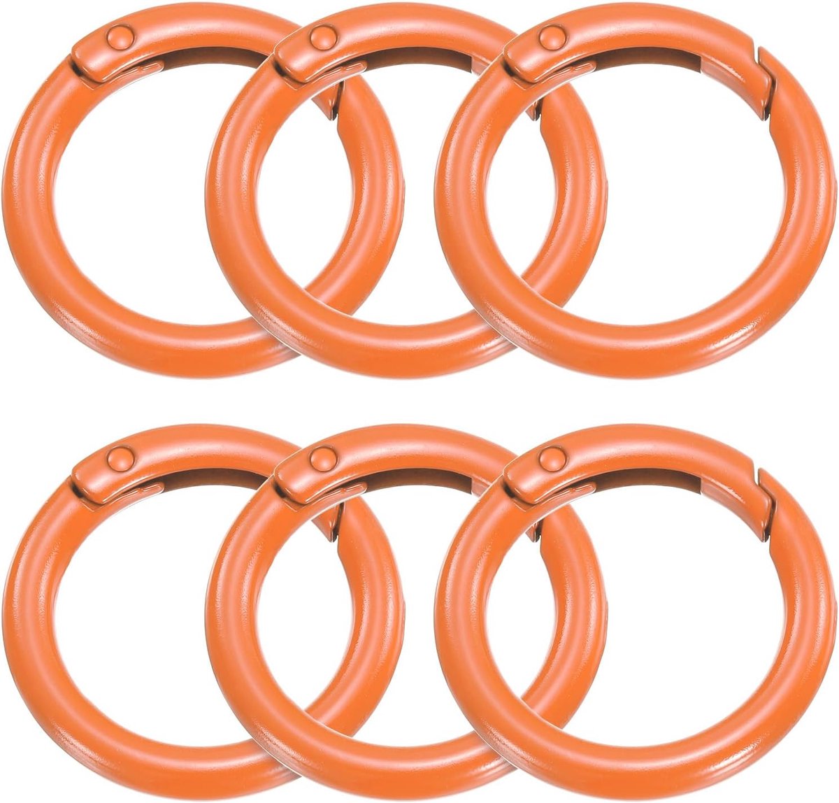 Veerringen, 1 inch ronde klikhaken voor sleutelhanger, doe-het-zelf tas, handtas, oranje