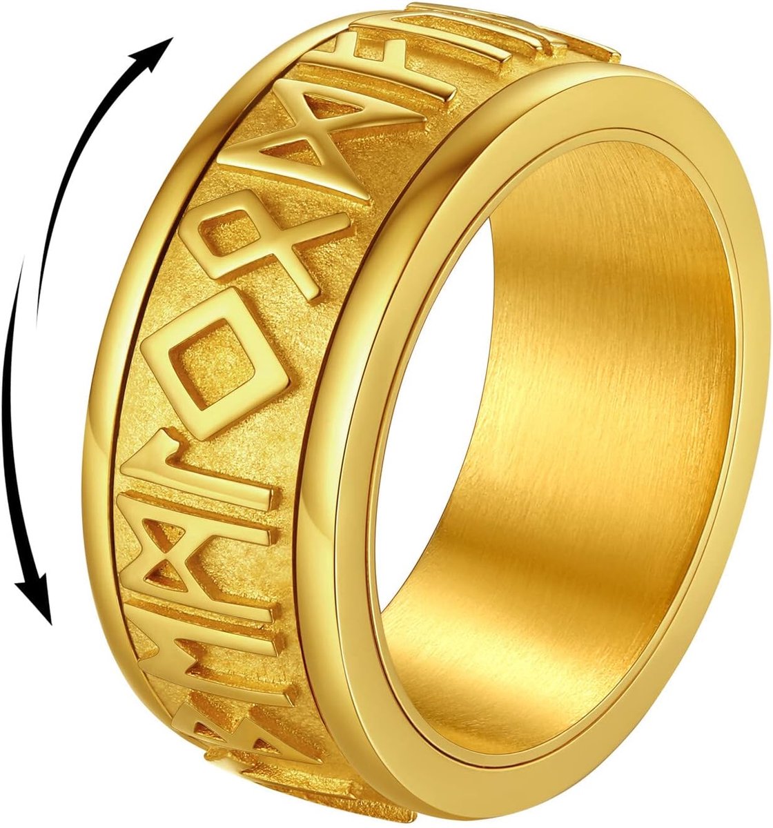 Ring voor dames en heren, anti-angst ring, anti-stress ring voor heren, draaibaar, maat 14 - 32, roestvrij staal, kleur: zilver/goud/zwart/meerkleurig, geschenkdoos