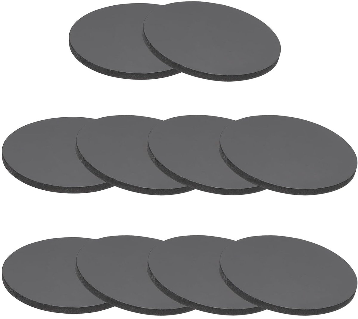 Rubber massieve schijven ringen, 10 stuks 50 mm OD x 2 mm dikke rubberen ronde pakking pad bussen spacer ring voor doe-het-zelf pakking ambacht, zwart