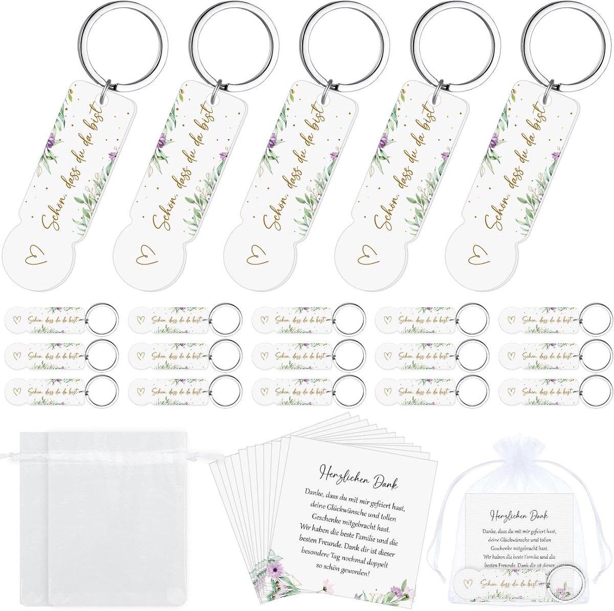 Communiebedankjes Acryl Winkelwagentje Als Sleutelhanger Feestbedankjes Cadeauset Voor de Communie Vormsel Eerste Communie