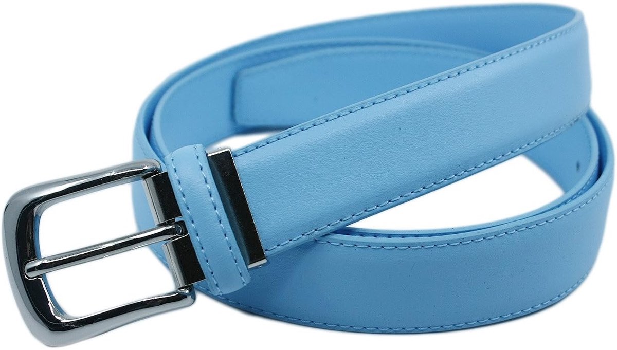 Riem 3 cm korst rundleer verstelbare gesp zilveren gesp 120 cm