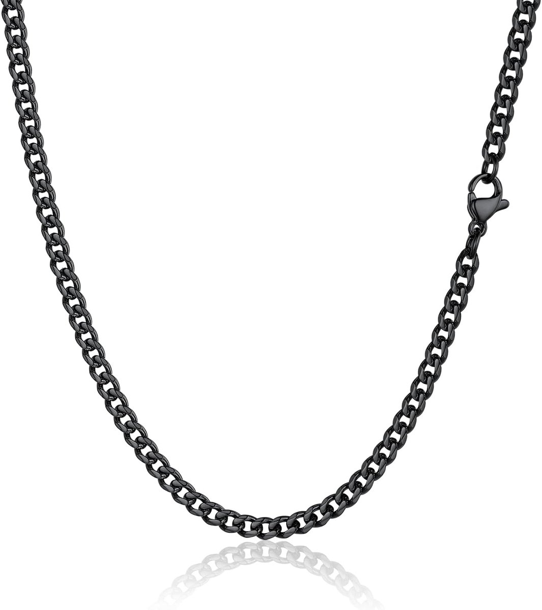 Heren/Dames Cubaanse Ketting in Roestvrij Staal/Verguld, Ketting 3mm/6mm/9mm/12mm breed - Lengte 36cm/46cm/51cm/55cm/61cm/66cm/71cm/76cm