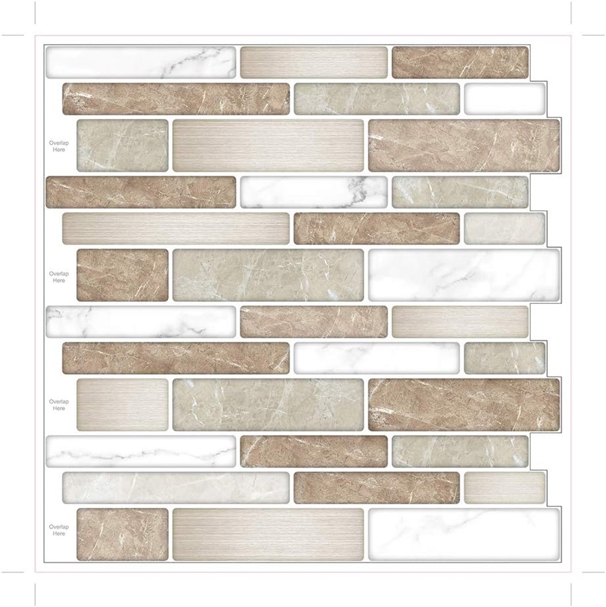 10-vel Peel and Stick Tiles Premium 3D Tegels Backsplash Voor Keuken, Vinyl Decoratieve Waterdicht Wandpaneel Marmer Ontwerp