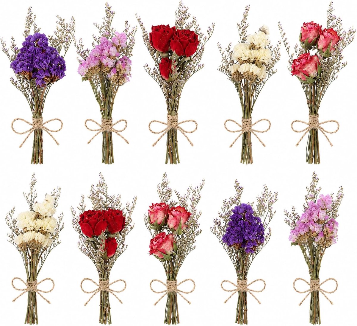 Gedroogde bloemen, mini-boeket, gedroogde bloemen, decoratie, natuurlijke gedroogde bloemen, voor fotoalbums, cadeauenveloppen, decoratie geschenkdozen (kleur)