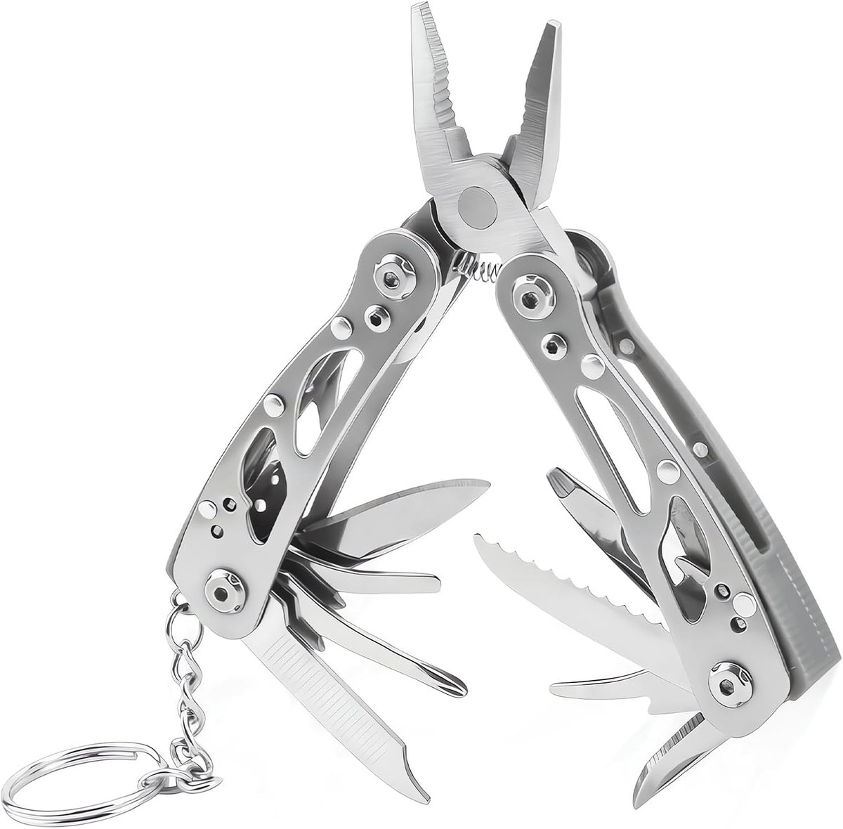 13-in-1 Multitool – Roestvrijstalen Kombizang met Spitstang, Mes, Schroevendraaier, Blikopener – Opvouwbaar Zakmes voor Camping, Wandelen, DIY & Outdoor – Cadeau voor Mannen