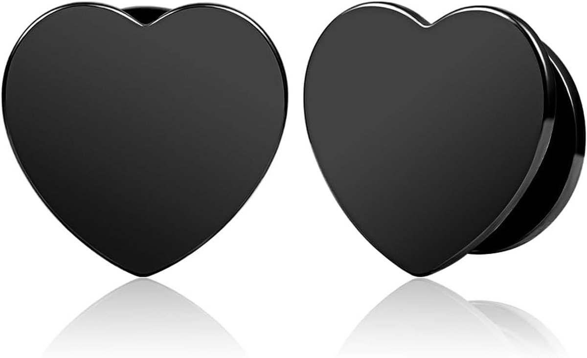 Tunnels Vlees Brancard Enkele Uitlopende Plugs Meters Klassieke Hart Rvs Oren Piercing Sieraden voor Mannen Vrouwen 6mm tot 30mm