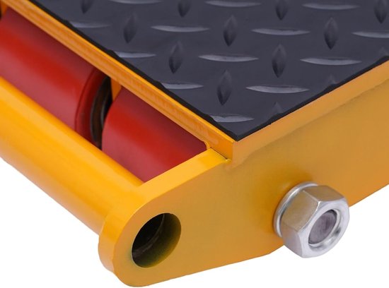 15T transportchassis, machine-verhuizer, 360° rotatie, zware wielen, stuurwielen, zware wielen, transportroller, meubeltransportwielen, pantserwielen, industriële wielen, transporthulp, geel — afbeelding 4