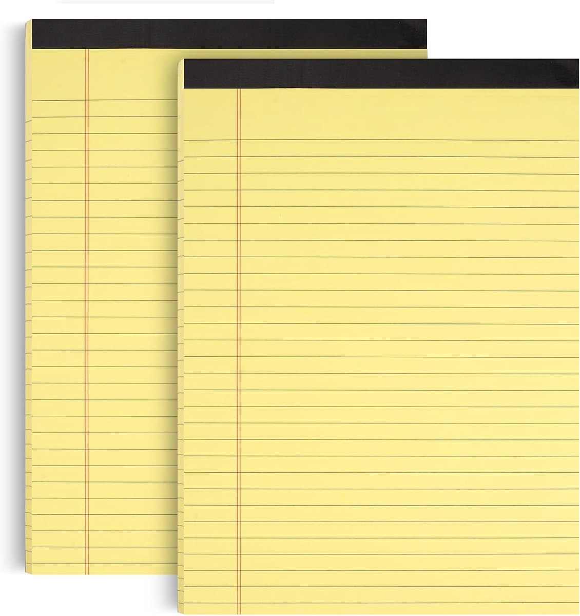 2 Stuks Gekleurde Juridische Pads A4, Dubbelzijdig Beschrijfbaar | 29,6 x 21,4 cm Notitieblok Blocnotes Op Het Werk Kleine,50 Vellen per Blok, Notitieboekje Juridische Pads voor Scholen,Thuis