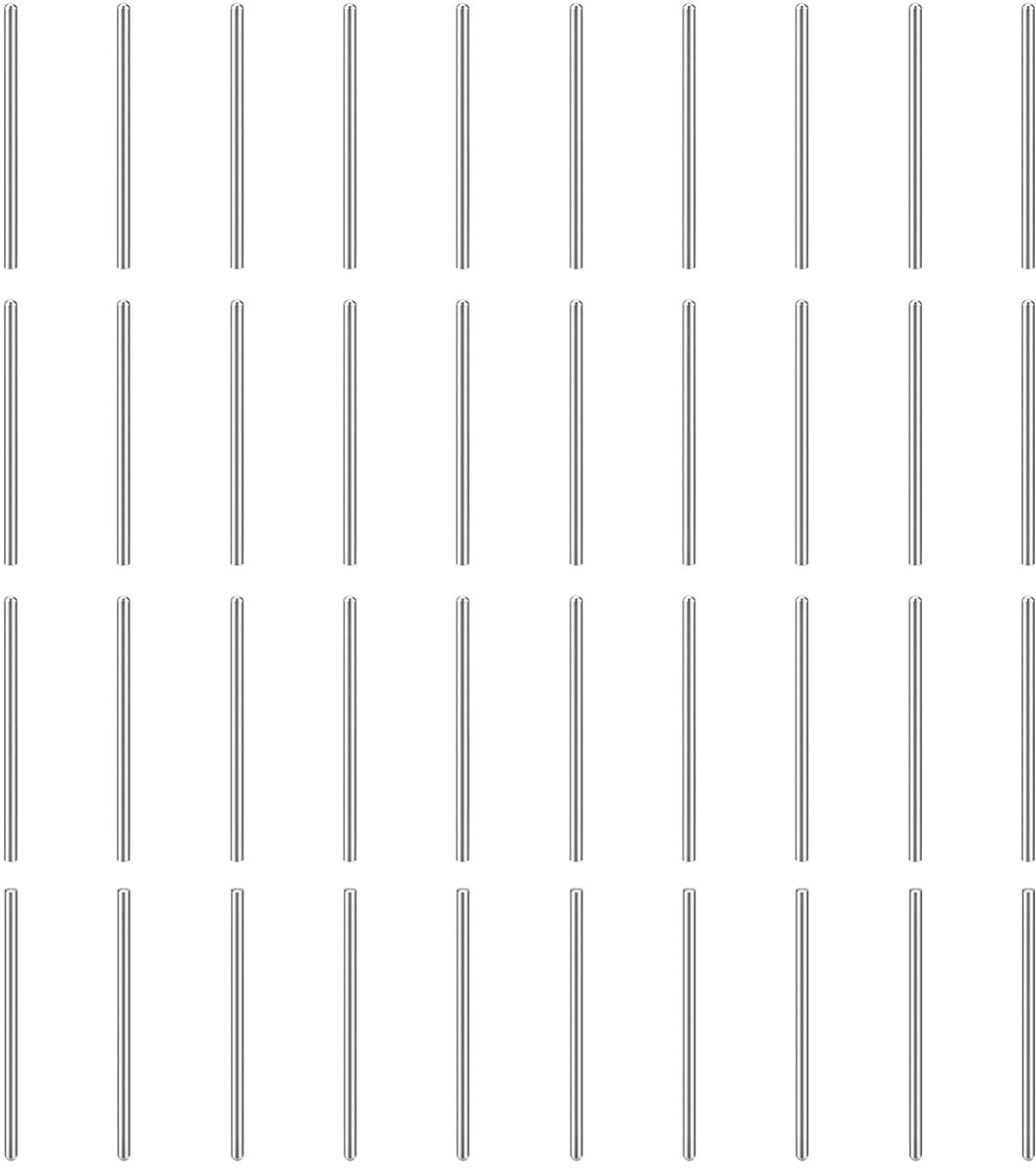 GB831 Plugstiften, 150 stuks, 1 mm x 20 mm, 304 roestvrij staal, cilindrische ronde kop, planksteunen, pennen, paspinnen voor boekenkast, kast, meubelcomponenten, zilver