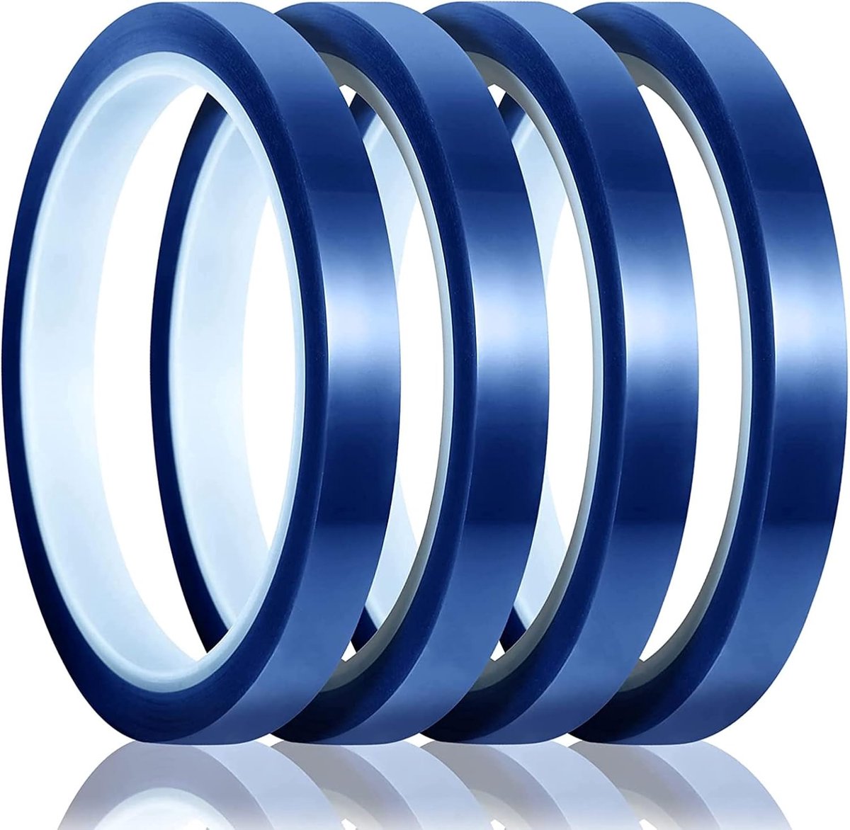 4 stuks hete tape voor sublimatie hete persband warmteoverdracht tape warm vinyl drukken tape temperatuur tape voor elektronica afdrukken ladder plaat thermische transferfolie (5 mm*66m,blauw)