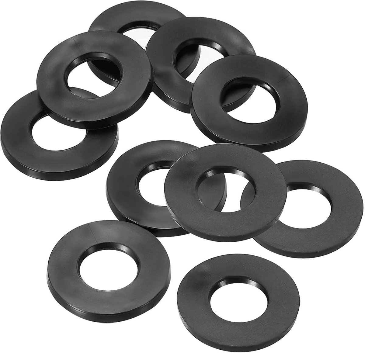 M8 Rubberen sluitringen, rubberen afdichting, rond, 12 stuks, 8 mm ID, 18 mm OD, 3 mm dik, platte sluitringen, set, afdichtingsrubber voor kraanbuis, bevestigingsschroef, zwart