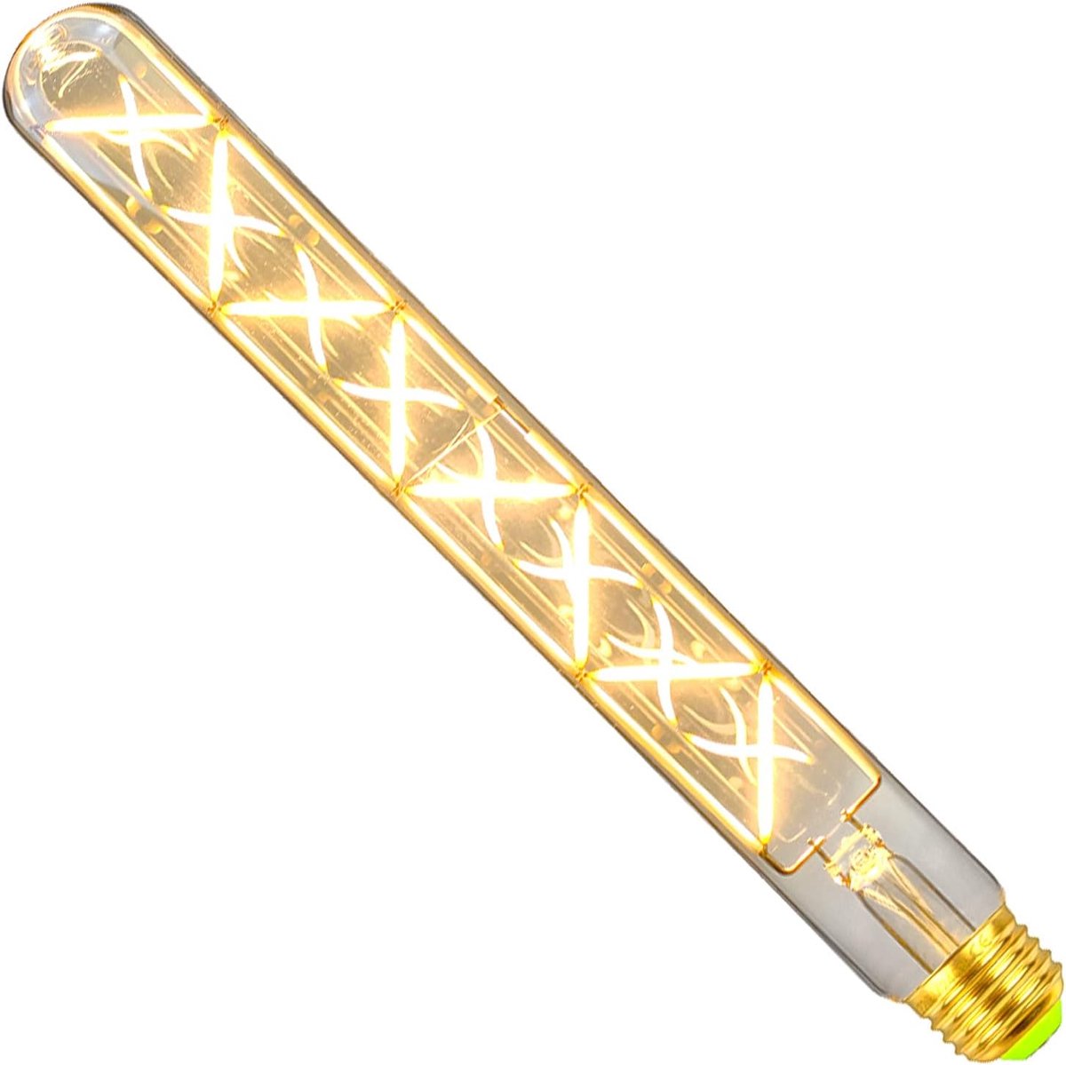 Klassieke Lange Reageerbuis T28 300mm Zigzag Ontwerp Rechte Led Gloeidraad 6 W Dimbare Specialiteit Decoratieve Gloeilamp (Clear)