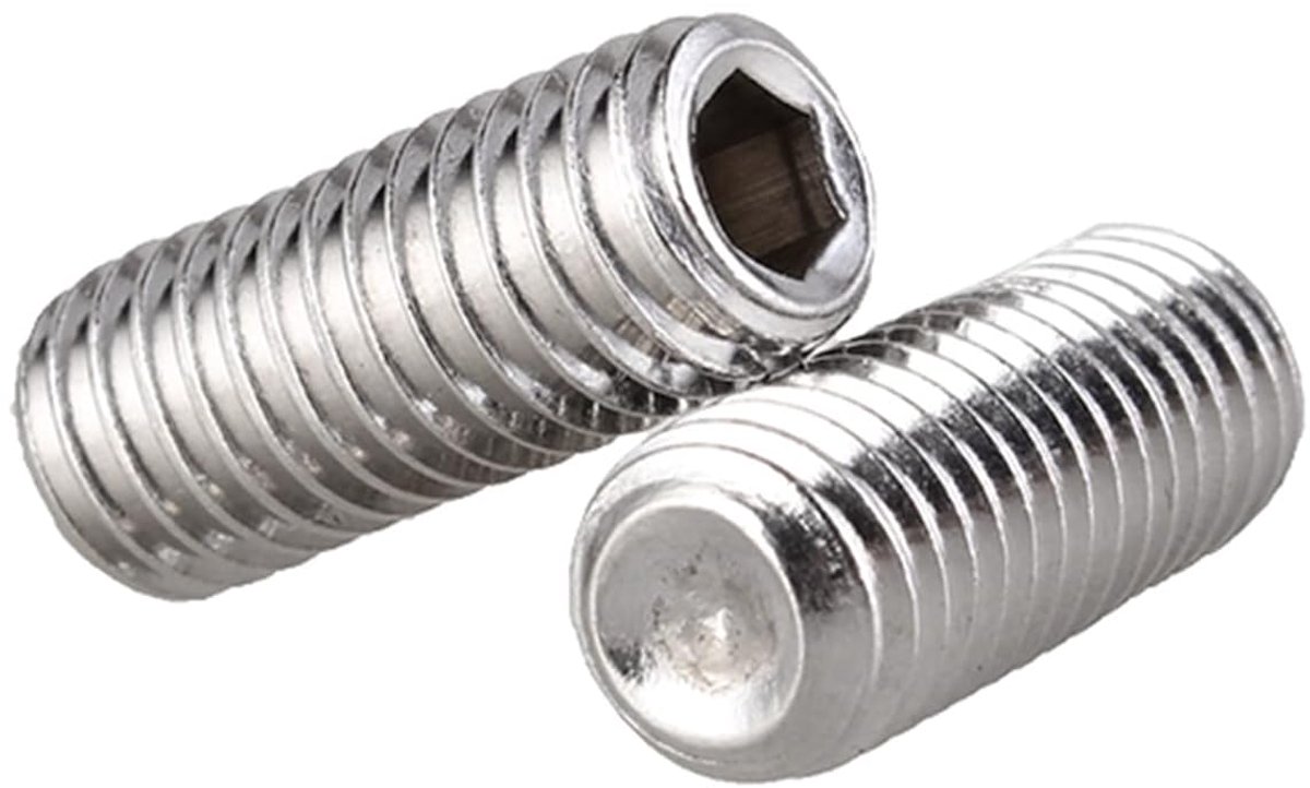 Socket dop Set schroeven 304 Roestvrij staal Cup Punt Zonder hoofd Grub Schroef Allen Knoppen M6 x 5mm 20 Pcs